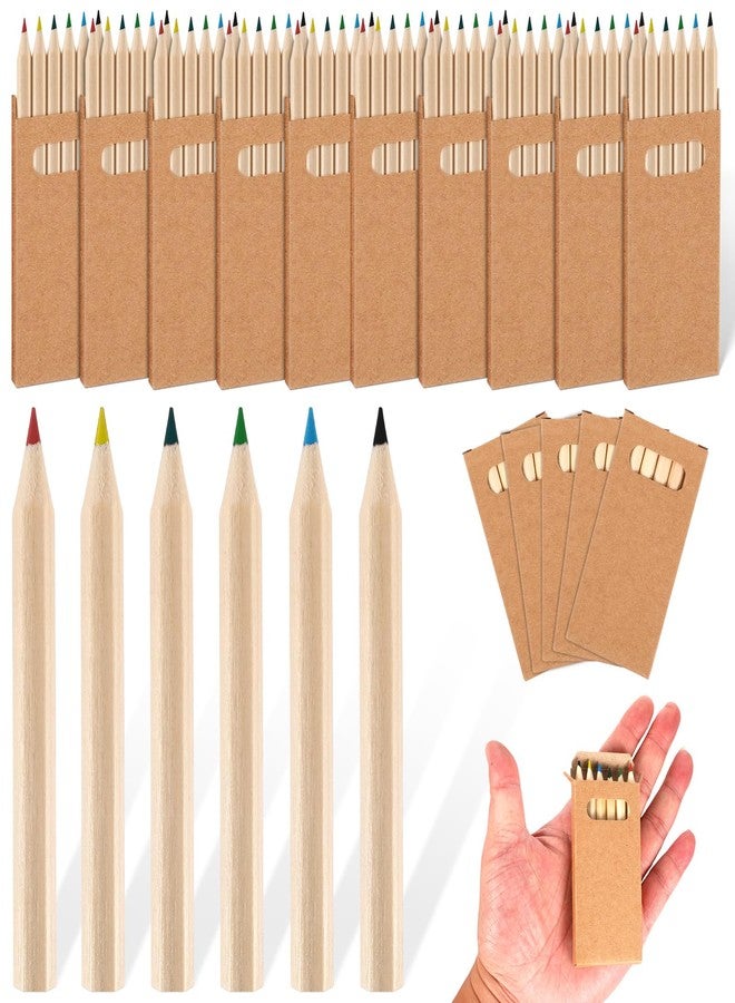 Faccito 10 Packs Mini Drawing Colored Pencils for Kids 3.5 Inch Portable Short Fat 6 Different color Pre Sharpened Pencils in Bulk for Children Painting Classroom School Supplies - Image 1